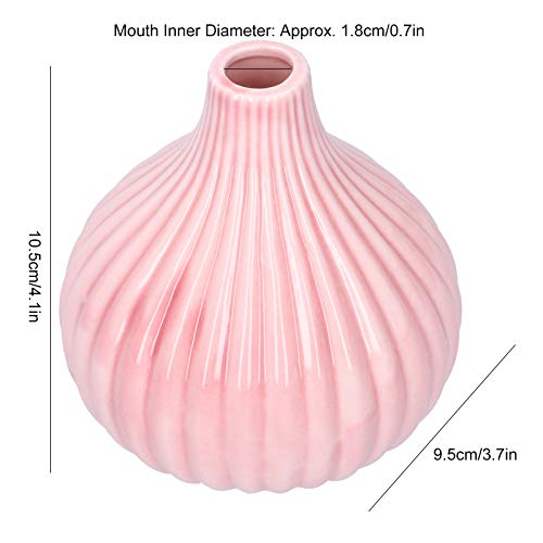 Vaso de flores, vaso de flores em cerâmica rosa resistente a altas temperaturas, para escritórios do