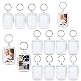 Liwein Marco Llavero Foto,Acrílico Transparente Llaveros de Inserción de Fotos Personalizadas Rectangular Llavero en Blanco para Regalo Bricolaje Hombres Mujeres Imágenes(30 Piezas)