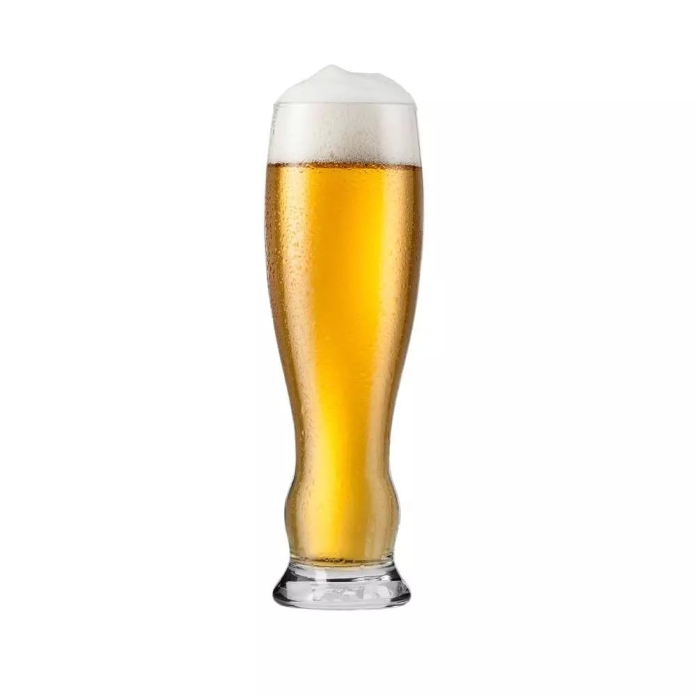KROSNO Szklanki do Piwa Pszenicznego i Lager Kolekcja Splendour, 6 x 500 ml | Szkło Kryształowe Bezołowiowe, do weizenów, witbierów, pilsów i helles, zmywarka, domowy barek i degustacja