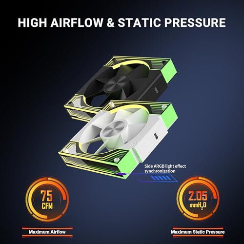 Image of Ant Esports ShiftFlow 3-In-1 120mm ARGB Stackable Fan Kit with Forward /Reverse, Speed Control Switch and Wire Free Daisy Chain - Black