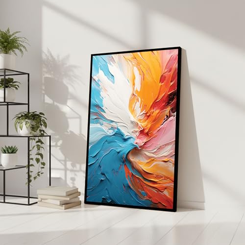 Image of The Castle Decor Abstract Wall Art | Big Size Modern Framed Painting for Living Room & Bedroom Decoration | Premium Gifting (20x30 Inches) (Design-3)