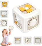Brand Conquer Montessori Busy Cube for Toddlers 1-3,Car Travel Toys Busy Board Activity Cube,Learning Stocking Stuffers Educational Birthday Gifts Sensory Baby 12-18 Months (Fan Learning 6 in 1 Cube)