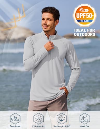 TACVASEN Men's Long Sleeve Athletic Shirts 1/4 Pullover Zip Sun Protection Rash Guard UPF 50+ Outdoor Running T-Shirts - Image 4