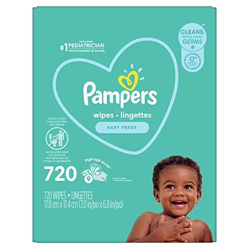 Image of Pampers Baby Wipes Baby Fresh Scented 9X Pop-Top Packs 720 Count