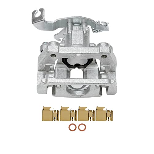 Image of Detroit Axle - 330mm Rear Drilled Rotors Left Brake Caliper Replacement for Taurus X Five Hundred Freestyle Montego Sable - 3pc Set