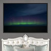 Framed Canvas Wall Art Dayspring Astronomy & Space Contemporary Cosmic Dramatic Green Group Photography Realism - 16x24 inches