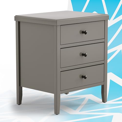 ClickDecor Finley Solid Wood 3 Drawer Nightstand, Modern Storage Cabinet for Bedroom or Living Room, 18.5