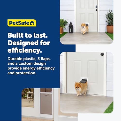 PetSafe Wetterfeste Haustiertür für Katzen und Hunde, energiesparende Haustiertür, isoliertes Klappensystem, klein, mit Kunststoffrahmen