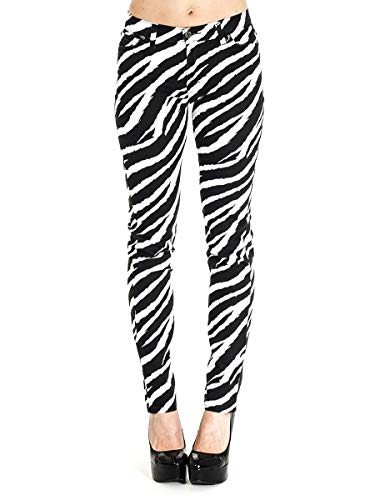Run & fly black and white zebra unisex skinny jeans
