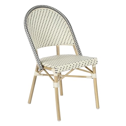 Oviala Chaise de terrasse bistrot Parisien en Aluminium et rotin Gris