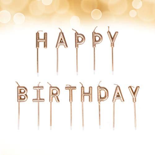 Amosfun Velas de Aniversário com Letras de Bolo, Decoração de Bolo, Velas de Bolo, Suprimentos para