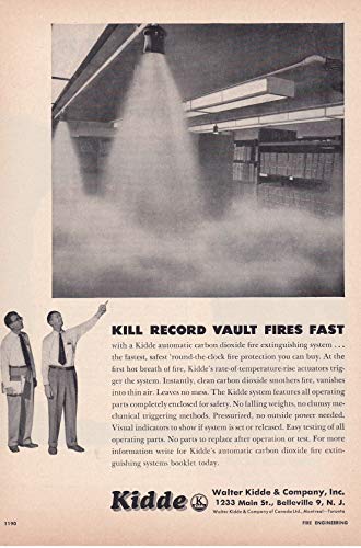 1957 Original Magazine Print Ad #1 Kidde Fire Suppression Systems CO2