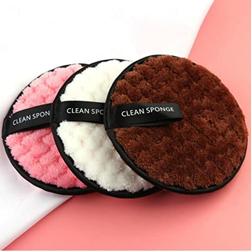 ZemGlam 2 Piece Round Makeup Remover Pads Face Cleansing Puff Make Up Removal Sponge Double Layer Reusable for Home and Salon Use (Multicolor) 1