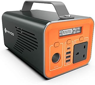 NOVOO Portable Power Station with 230WHh/62400mAh Lithium Battery, 230V/200W AC Outlet, 60W PD USB-C In/Output, Emergency Power Generator Outdoor Backup for Travel, Party, Camping, CPAP Machine