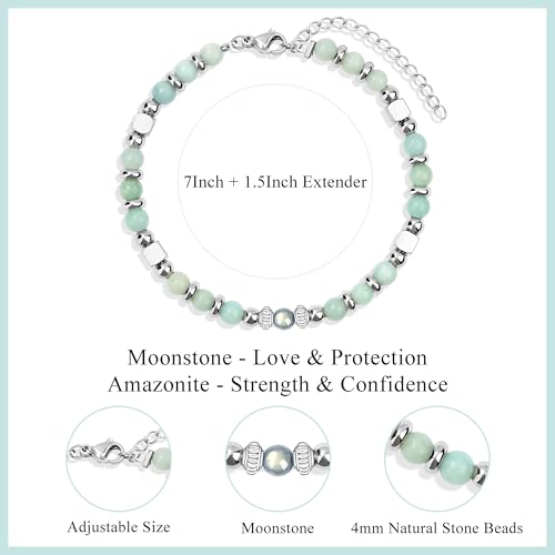 JoycuFF 𝗕𝗶𝗿𝘁𝗵𝗱𝗮𝘆 𝗚𝗶𝗳𝘁𝘀 𝗳𝗼𝗿 𝗪𝗼𝗺𝗲𝗻 𝗠𝗼𝗼𝗻𝘀𝘁𝗼𝗻𝗲 𝗕𝗿𝗮𝗰𝗲𝗹𝗲𝘁𝘀, 6 7 8 9 10 11 Year Old 13th 16th 18th 21st 30th 40th 50th 60th Birthday Gifts Amazonite Moonstone Bracelet3