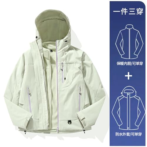 Chaqueta al aire libre verde con capucha desmontable m para parejas 8