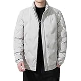 [YJSO] ダウンコート 大きいサイズ ダウンジャケット カーキ ショート丈 メンズ ジップアップ 立ち襟 ファッション 中綿 ファッション 細身 冬服 冬用 アウター 外套 上着 防風 防寒着 M カジュアル 中綿ダウンジャケット ボリューム