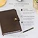 A5 Refillable Leather Journal for Men and Women with Pen, Leather Notebook, Bound Cover, Premium Writing Diary