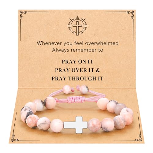 UPROMI Confirmation Gifts for Teen Girls Baptism Religious Catholic Christian Easter Gifts for Teens Kids Faith Cross Bracelet Christening First Communion Gifts for Girls Goddaughter