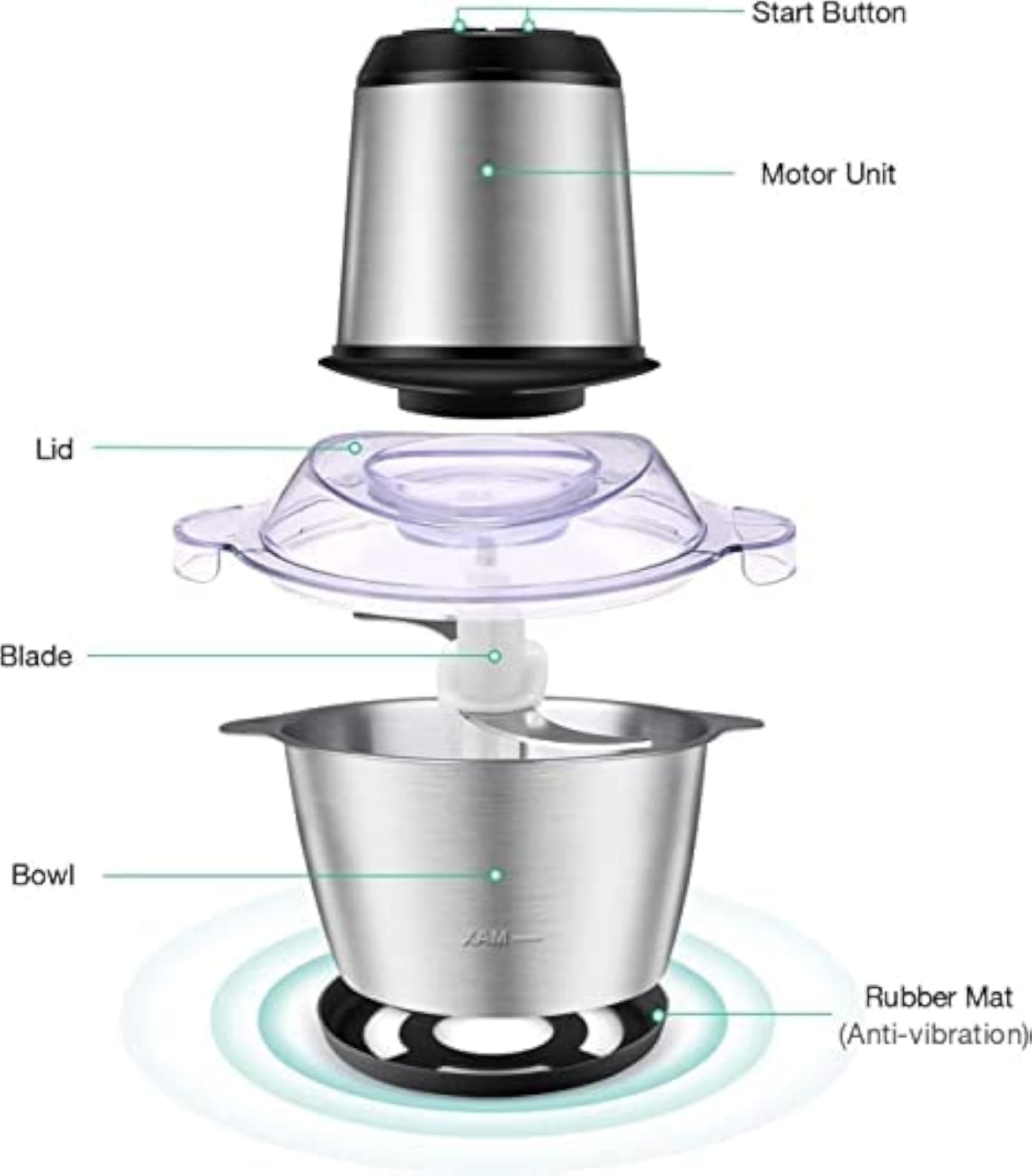 Stainless Steel Electric Meat Grinder with Bowl