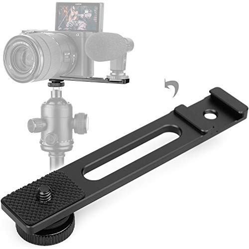 ChromLives Cold Shoe Bracket Extension Bar, Hot Shoe Extension, Microphone Mount with 1/4'' Tripod Screw Compatible with Mirrorless Camera Vlogging Sony A6400 6300 6500 6000 Zhiyun 4 DJI Osmo Pocket by ChromLives - Used condition - US$11.15