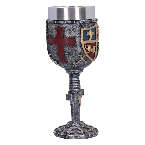 Nemesis Now Heraldic Goblet 20cm, Resin, Silver, Sword and Shield Goblet, Historical Collectable, Medieval Giftware, Removable Stainless Steel Insert, Cast in The Finest Resin, Expertly Hand-Painted - Image 5