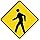 SmartSign 24 x 24 inch Pedestrian Traffic MUTCD-Compliant Metal Sign (Symbol Only), 80 mil Aluminum, 3M Laminated Engineer Grade Reflective Material, Black and Yellow