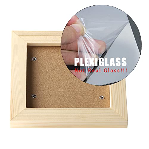 Picture Frames 4X4 Grain Nature Solid Wood 2 Pack For Wall Mount And Tabletop Display #TOP4