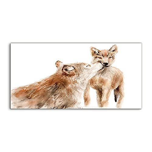 Tableau acrylique 120x60cm adieu aux murs vides avec l'art mural watercolors wolf child