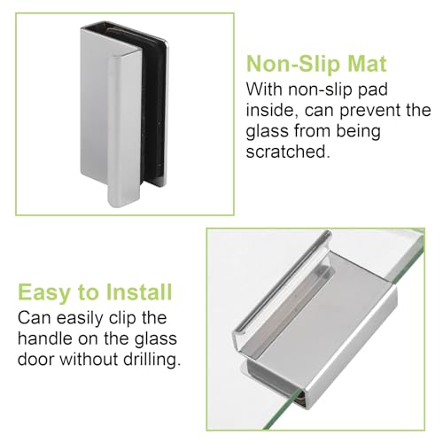 Image of 8Pcs Glass Finger Edge Pull Cabinet Finger Pull Handle Glass Door Clips Cabinet Latch Clamp Concealed Handle for Display Glasscase Door (Chrome Color)