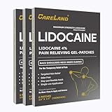 CARELAND Lidocaine Gel Patch, 18 Count Maximum Strength Pain Patches for Muscle Relief in Neck Knee Back and Shoulders Unscented Numbing Patch for Soothing Nerves, Joints
