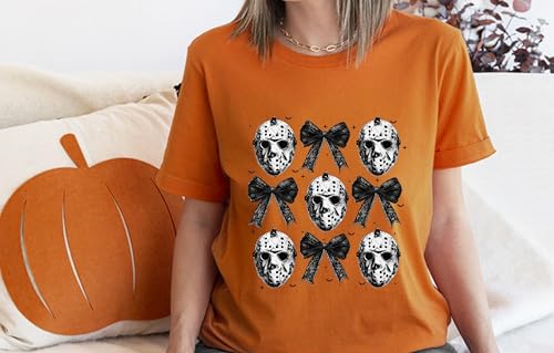 Vintage J.ason Halloween Shirts, J.ason V.oorhees Coquette Halloween Shirt, Horror Character Shirt, Halloween Bow Shirt, Halloween Coquette Bow Shirt, Horror Movie Shirt, Halloween Party Shirt2