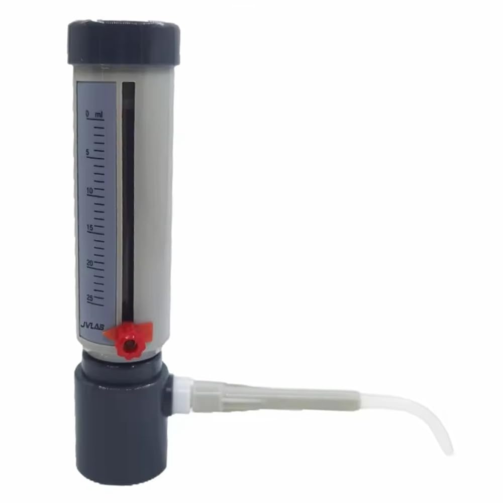 Dispensador de Líquidos Semiautomático Económico para de Laboratorio, de 5 A 25 Ml, con Adaptador GL45.