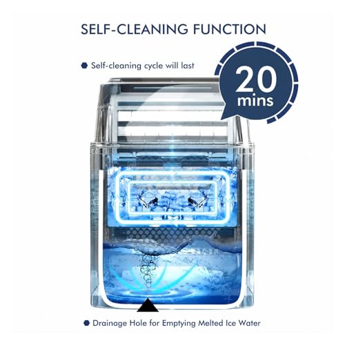Fabricadora de hielo portátil 40 lbs compacta miniatura 2