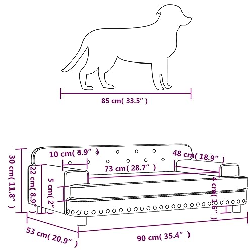 vidaXL Hundebett, Hundekissen mit weicher Polsterung, Hundesofa Hundecouch für kleine Hunde Haustiere, Haustierbett Katzenbett, Hellgrau Samt