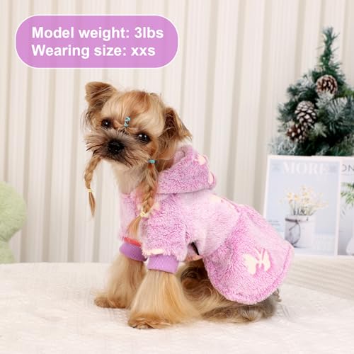 Pull pour chien polaire chaude et phosphorescente violet M