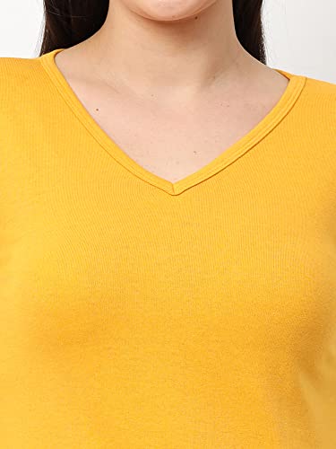Image of Wafaa Women's Cotton Plain V Neck Full Sleeve T-Shirt