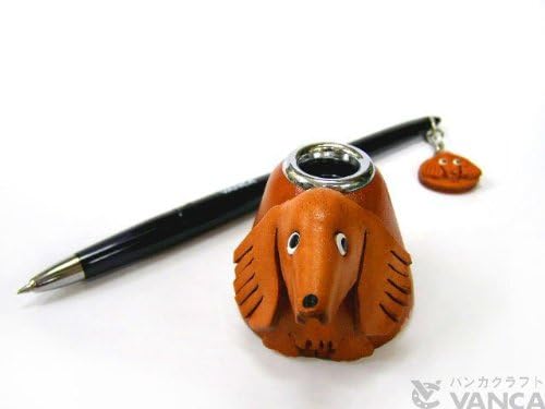 Dachshund Genuiine Leather Animal/Dog Desk Single Pen Stand *VANCA* Handmade in Japan image 4