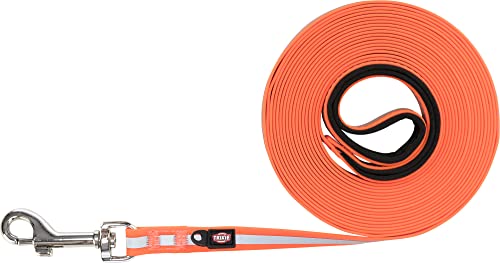 TRIXIE Schleppleine M–XL, 10 m 17 mm in orange - refelktierende Hundeleine für Outdooraktivitäten - für mittelgroße bis sehr große Hunde - 207323
