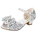 New front Ragazza Costume Sandali con Arco e Paillettes Eleganti Glitter Scarpe da Principessa con Paillettes Scarpe Eleganti Bambina con Tacco per Ballo e Festa