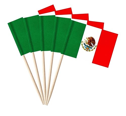 stidsds 100pcs National Toothpick Flag B (México)
