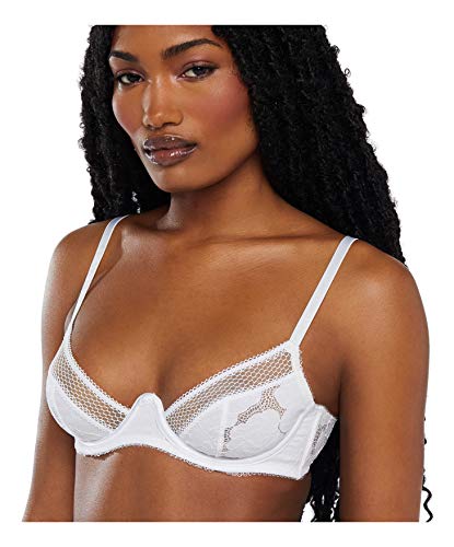 Savage X Fenty, Women's, Missy Floral Glow Unlined Lace Bra, Angel White, 34Dd #TOP4