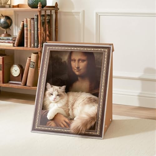 Happy & Polly Retro Art 3D Oil Painting Cat...