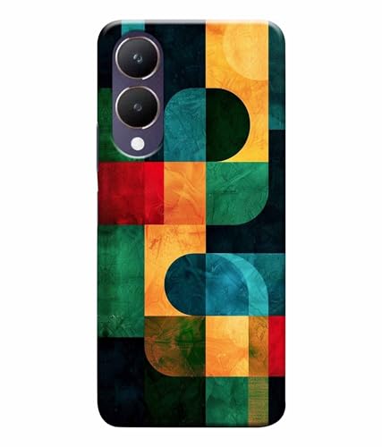 Image of Pattern Colorful Printed Hard Back Case Cover & Compatible for Vivo Y28 5G | Vivo Y17S 5G (Multicolor) - D1812