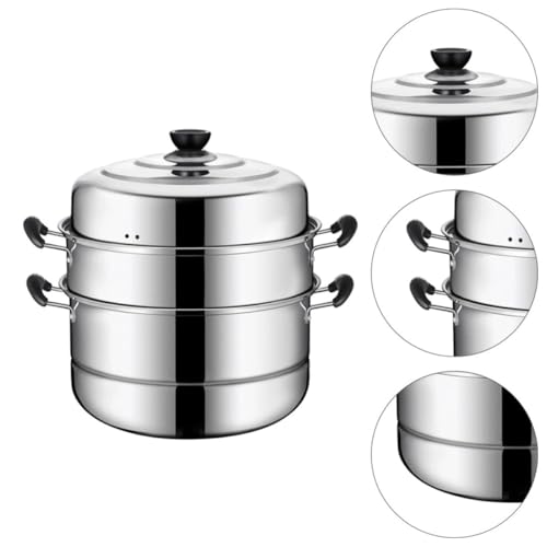 Cuiseur vapeur inox 3 couches grande capacité pour cuisson simultanée gaz - 8