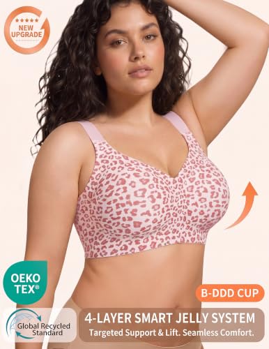 The Best Jelly Bra for Large Breasts (Finally, Support That Doesn't Fight You Back) 8 PoseFree Jelly Bra for Women No Underwire Comfort Supportive Leopard P XL