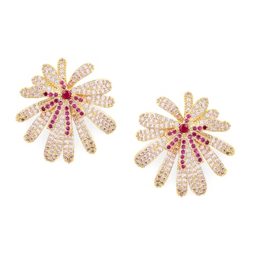 Image of Rubans Stud Earrings American Diamond Zirconia Stylish Jewellery Gift for Women & Girls