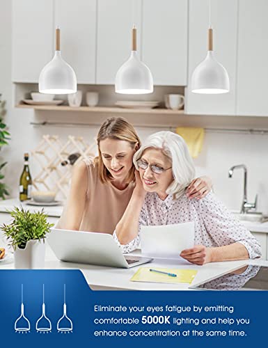 Lohas E12 Candelabra Bulb, 45 Watt Equivalent G14 Led Globe Bulb, Daylight 5000K 450Lm, 5W Vanity Light Bulb, Small Fan Light Bulb, Not Dimmable, Ideal For Ceiling Fan Table Lamp Dinning Room, 12 Pack #TOP3