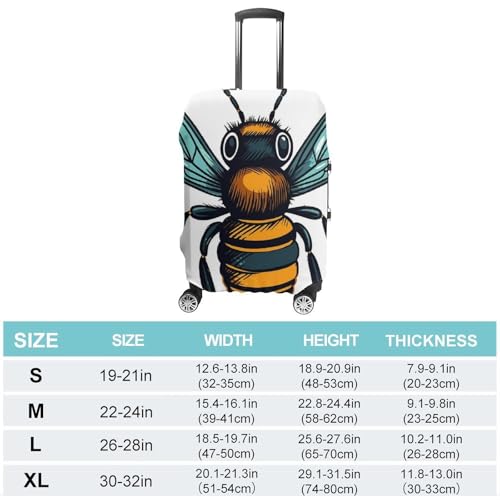 Travel Luggage Cover Protectors Elastic Anti-scratch Suitcase Cover Washable Luggage Sleeve Bee Clip Art Suitcase Cover Protector Fit 18-32 Inch Suitcases Travel Accessories L2