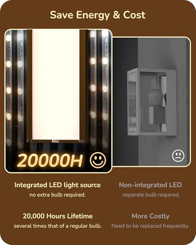 Image of EDISHINE 2 Pack Modern LED Outdoor Wall Lights, 39.3 inch Linear Bronze Sconce